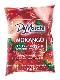 Polpa de Fruta Congelada de Morango De Marchi Embalagem 1